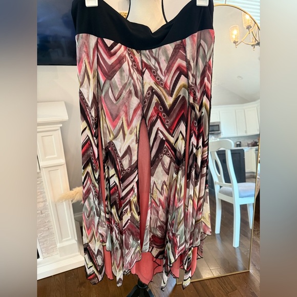 Asymmetrical Midi Skirt with Slit - Picture 1 of 5